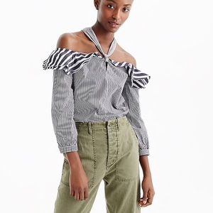 Off the shoulder tie neck top Jcrew New Size 4